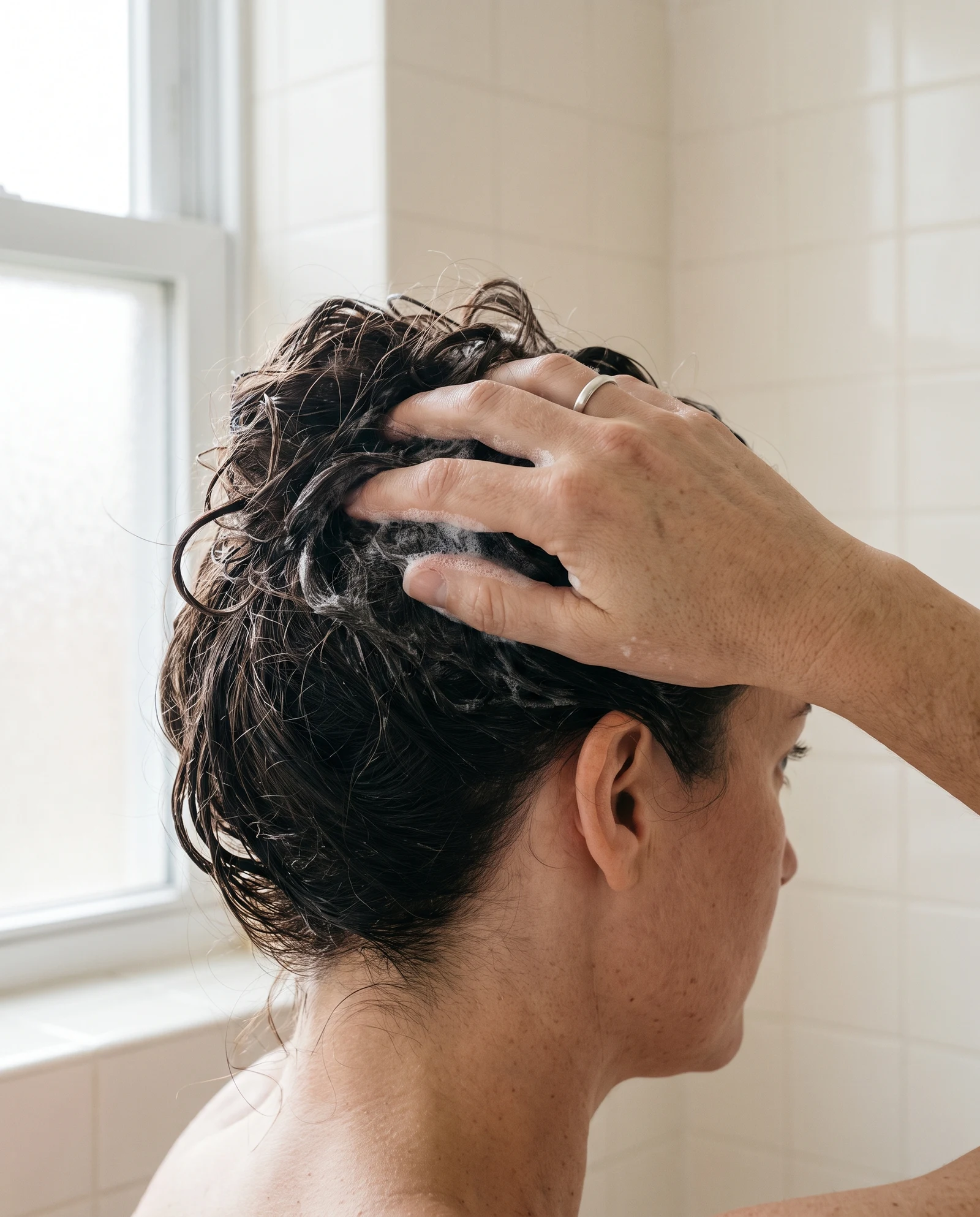 Aplicación de Shampoo Hidratación Profunda